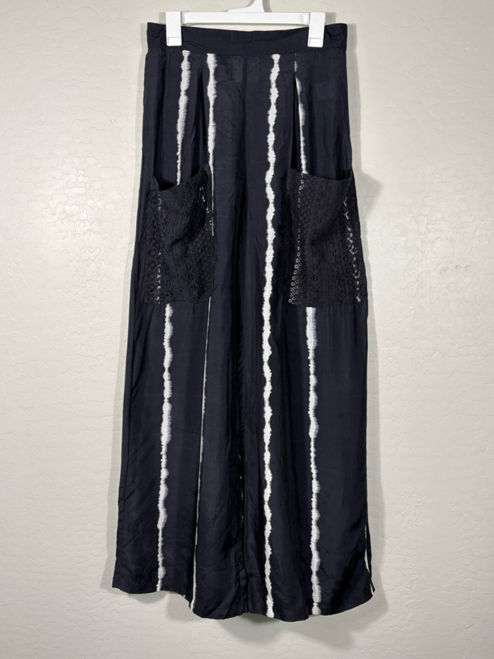 Muche et Muchette Tie-Dye Palazzo Pant with Crochet Pockets Boho Flowy Size O/S